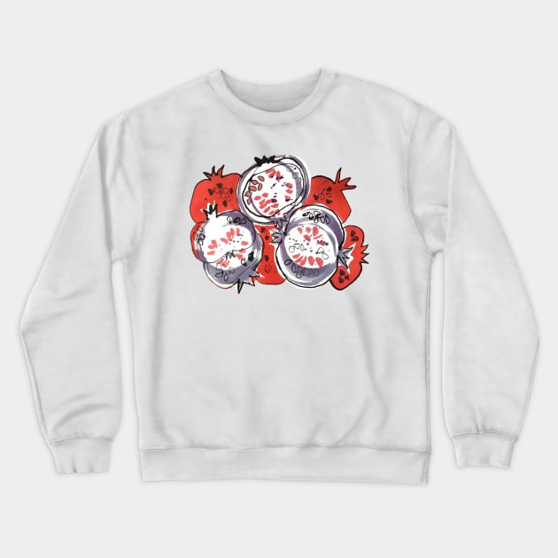 pomegranate Crewneck Sweatshirt by NitArtCafe